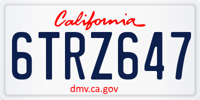 CA license plate 6TRZ647