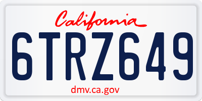 CA license plate 6TRZ649