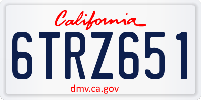 CA license plate 6TRZ651