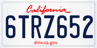 CA license plate 6TRZ652