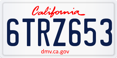 CA license plate 6TRZ653