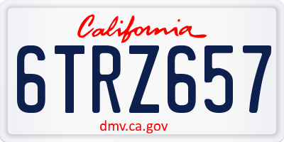 CA license plate 6TRZ657