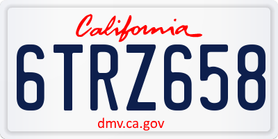 CA license plate 6TRZ658