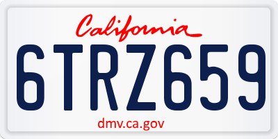 CA license plate 6TRZ659