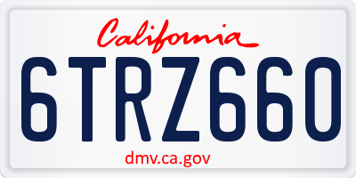 CA license plate 6TRZ660