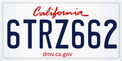 CA license plate 6TRZ662