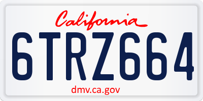 CA license plate 6TRZ664