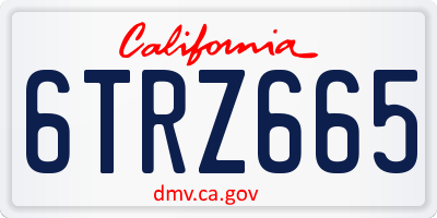 CA license plate 6TRZ665