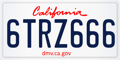 CA license plate 6TRZ666