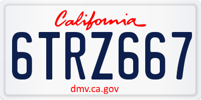 CA license plate 6TRZ667