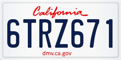 CA license plate 6TRZ671