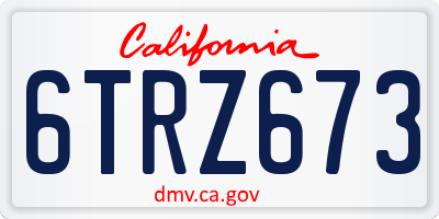 CA license plate 6TRZ673