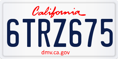 CA license plate 6TRZ675