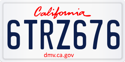 CA license plate 6TRZ676