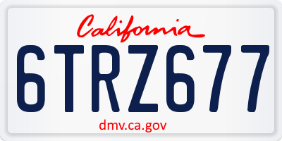 CA license plate 6TRZ677