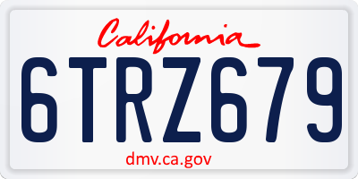 CA license plate 6TRZ679