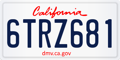 CA license plate 6TRZ681