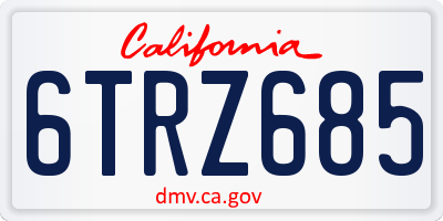 CA license plate 6TRZ685