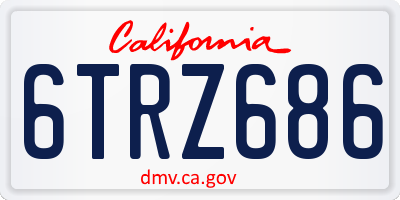 CA license plate 6TRZ686