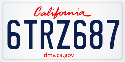 CA license plate 6TRZ687
