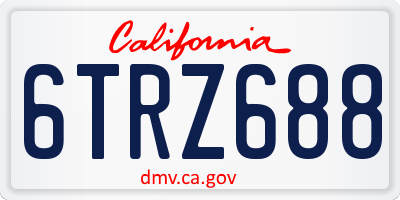 CA license plate 6TRZ688