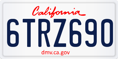 CA license plate 6TRZ690