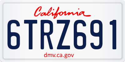 CA license plate 6TRZ691