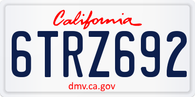 CA license plate 6TRZ692