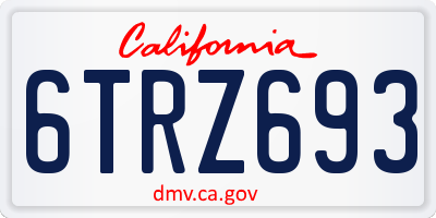 CA license plate 6TRZ693