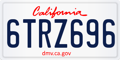 CA license plate 6TRZ696