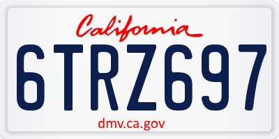 CA license plate 6TRZ697