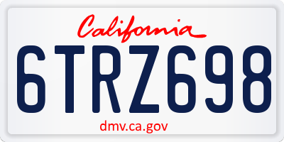 CA license plate 6TRZ698