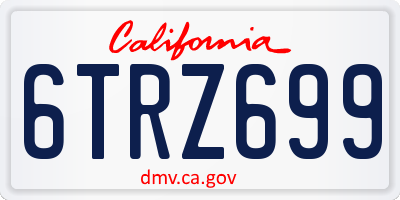 CA license plate 6TRZ699