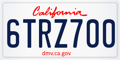 CA license plate 6TRZ700