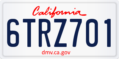 CA license plate 6TRZ701
