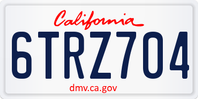 CA license plate 6TRZ704