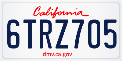 CA license plate 6TRZ705