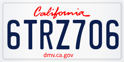 CA license plate 6TRZ706
