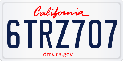 CA license plate 6TRZ707