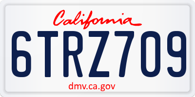 CA license plate 6TRZ709