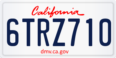CA license plate 6TRZ710