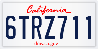 CA license plate 6TRZ711