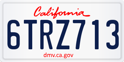 CA license plate 6TRZ713