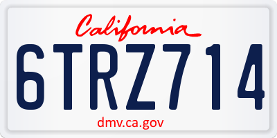 CA license plate 6TRZ714