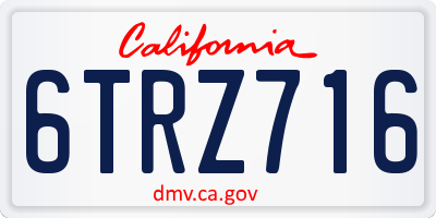 CA license plate 6TRZ716