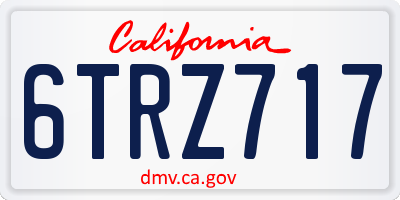 CA license plate 6TRZ717