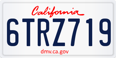 CA license plate 6TRZ719