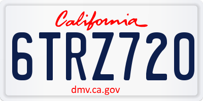 CA license plate 6TRZ720