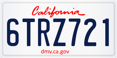 CA license plate 6TRZ721