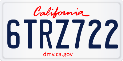 CA license plate 6TRZ722